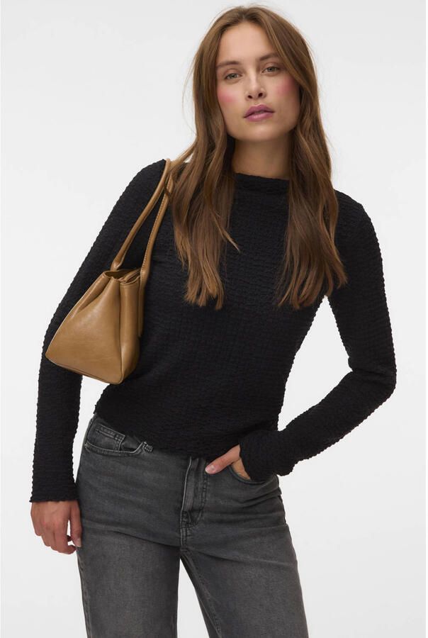 Vero Moda Regular fit shirt met lange mouwen van katoenmix model 'ZIA'