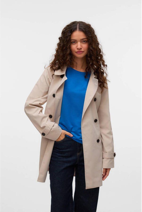 Vero Moda regular fit trenchcoat met ceintuur om te strikken model 'CHALSEA OLIVIA' - Foto 3