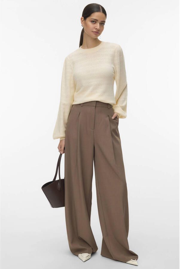 VERO MODA trui beige gebreid