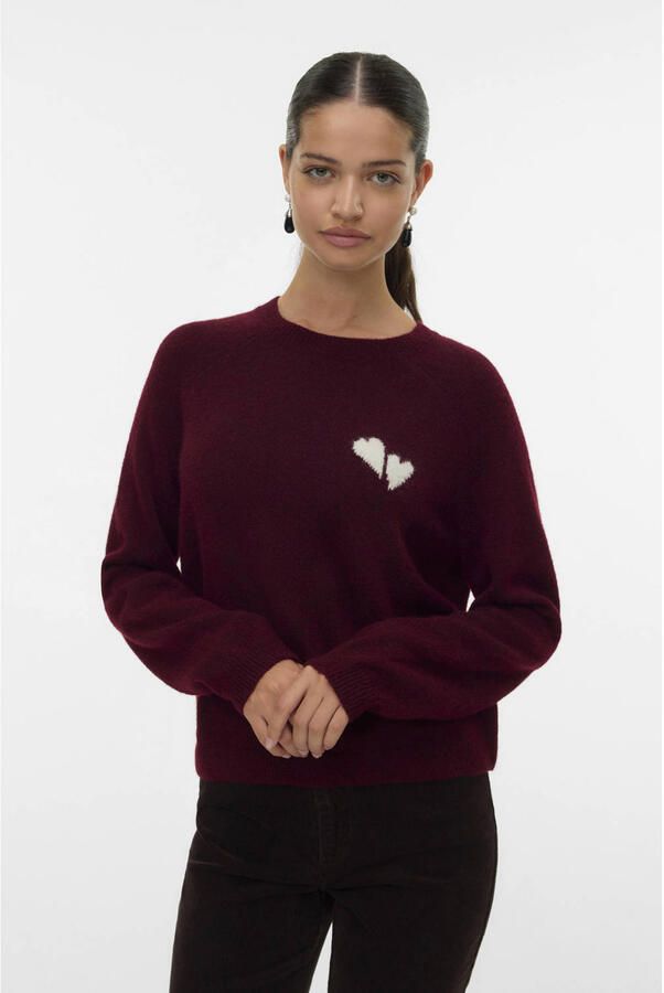 Vero Moda Gebreide trui VMBAM LS O-NECK PULLOVER BOO ENT