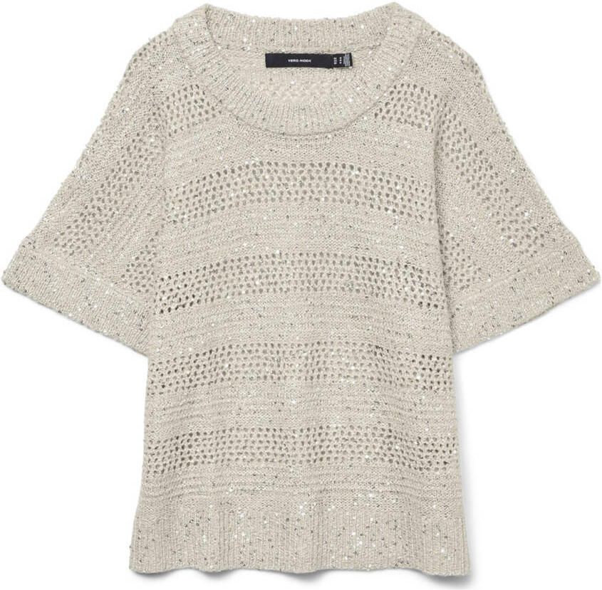 VERO MODA trui ecru fijn gebreid