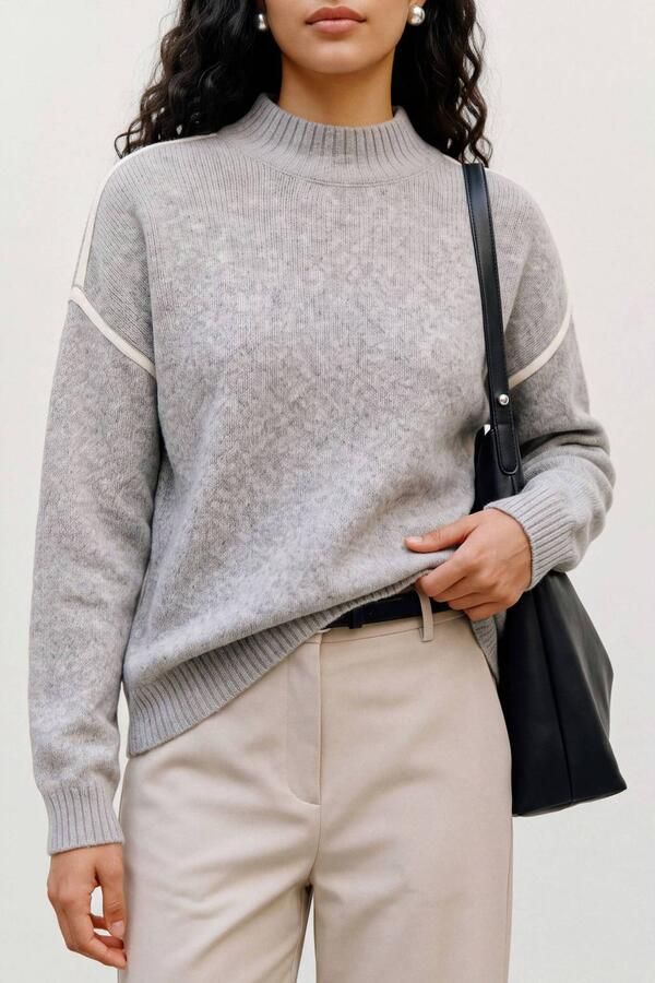 Vero Moda Pullover met contrastpaspel aan de mouw