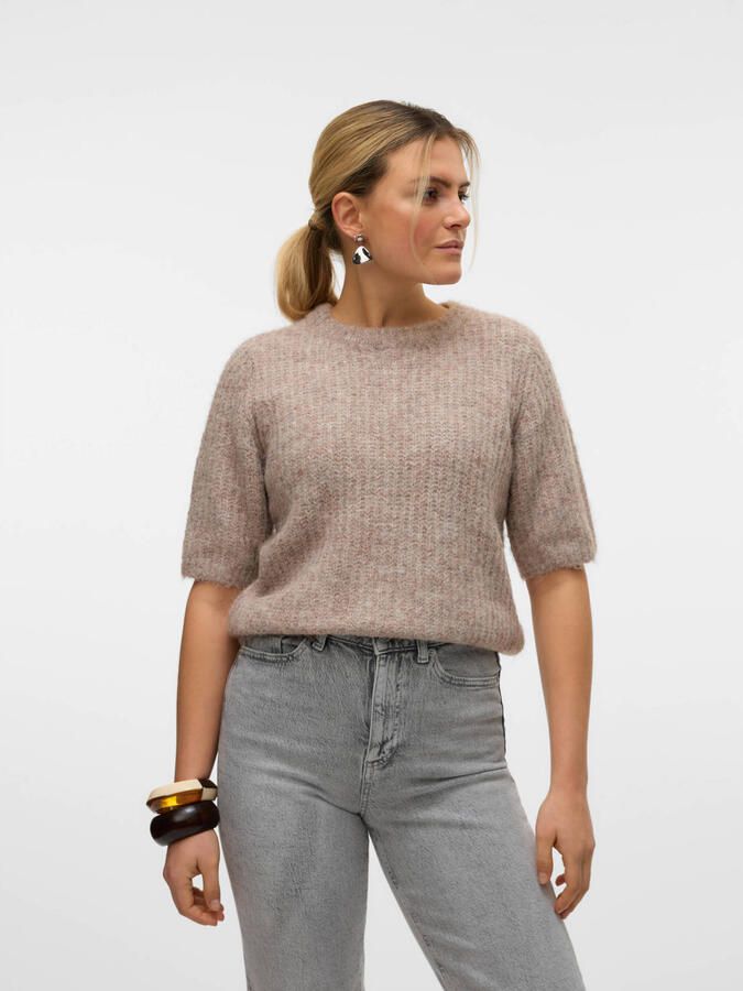 VERO MODA trui taupe gebreid - Foto 3