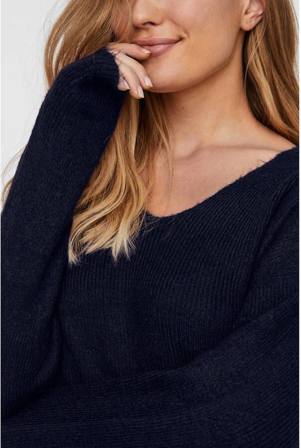Vero Moda Regular fit gebreide pullover met V-hals model 'CREWLEFILE'