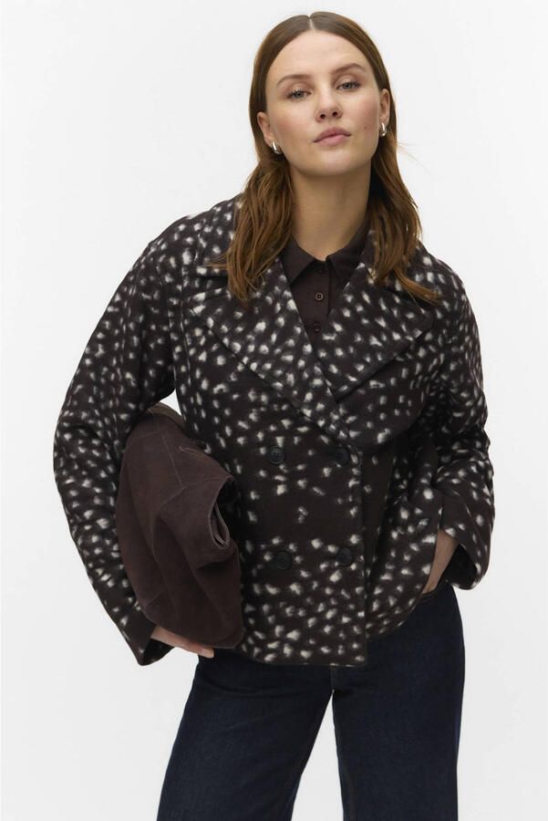 VERO MODA tussenjas met dierenprint donkerbruin