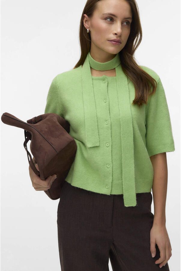 VERO MODA vest groen gebreid