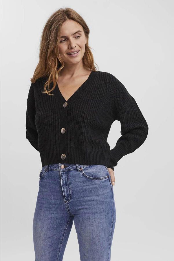 Vero Moda Regular fit gebreid jack met sierknopen model 'LEA'