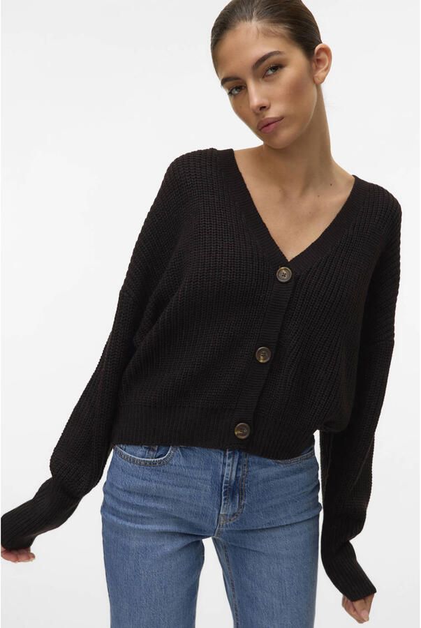 Vero Moda Regular fit gebreid jack met sierknopen model 'LEA' - Foto 2