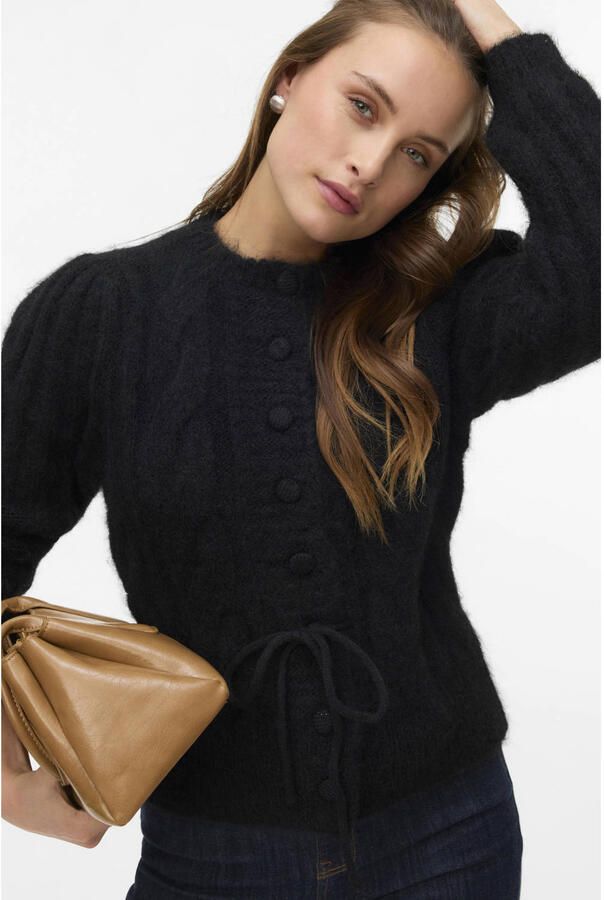 VERO MODA vest zwart met kabels