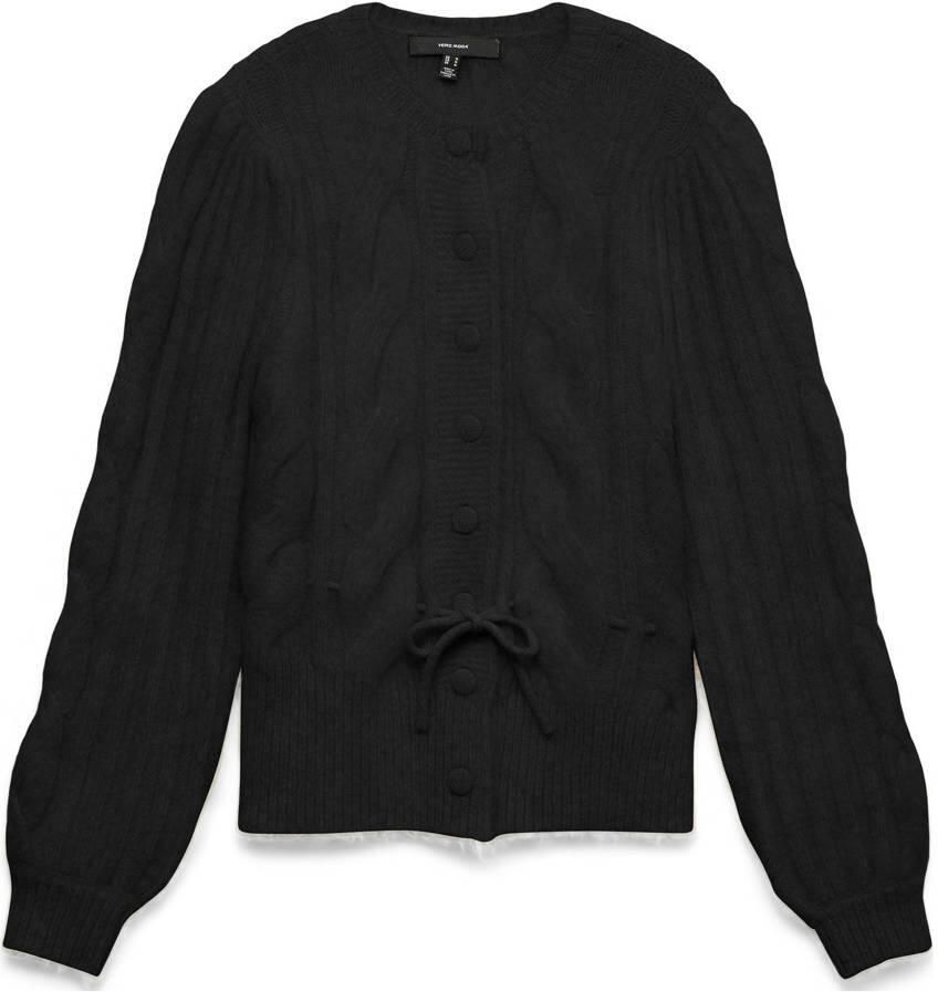 VERO MODA vest zwart met kabels - Foto 2