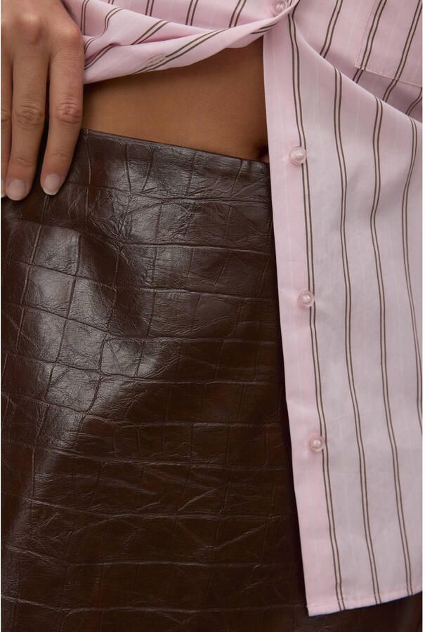 VERO MODA viscose korte rok bruin - Foto 3