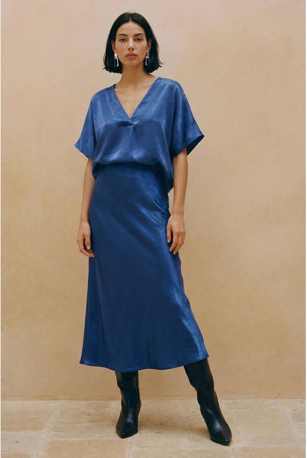 VERO MODA viscose maxi rok blauw - Foto 2