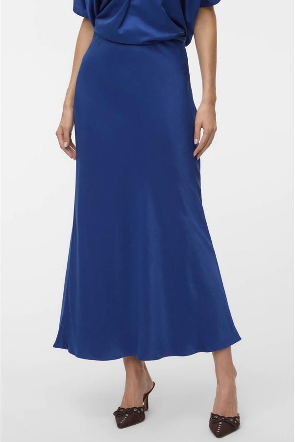 VERO MODA viscose maxi rok blauw