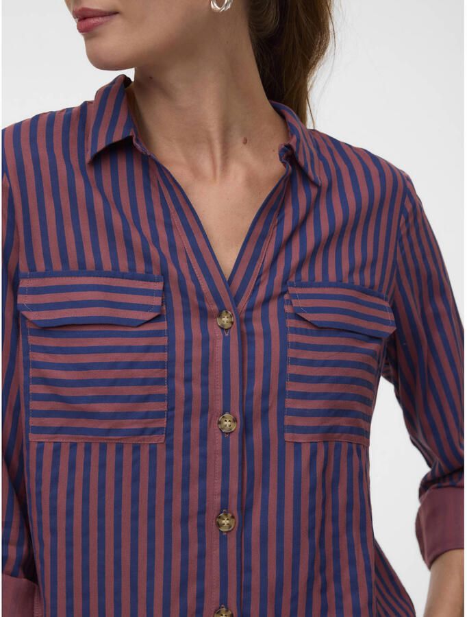 VERO MODA viscose rechtvallende blouse blauw - Foto 2