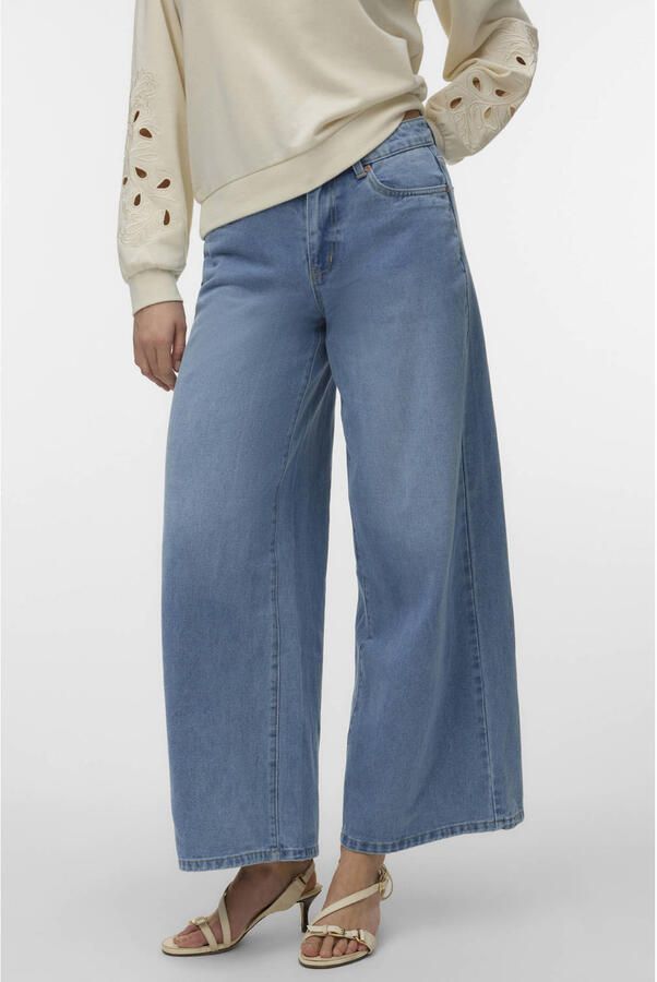 VERO MODA Vmannet wide leg jeans light blue denim