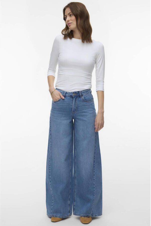 VERO MODA Vmannet wide leg jeans medium blue denim