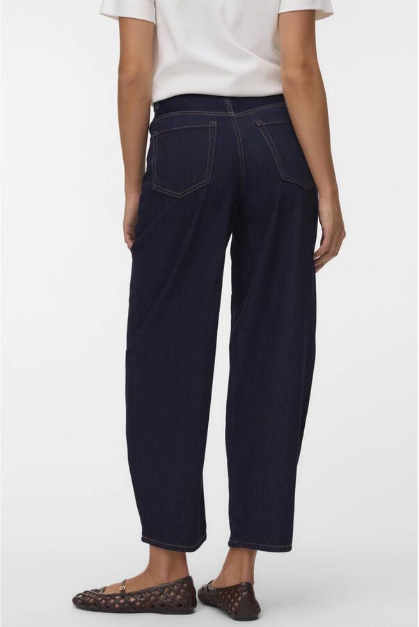 VERO MODA VMBILLIE high waist barrel jeans donkerblauw - Foto 2