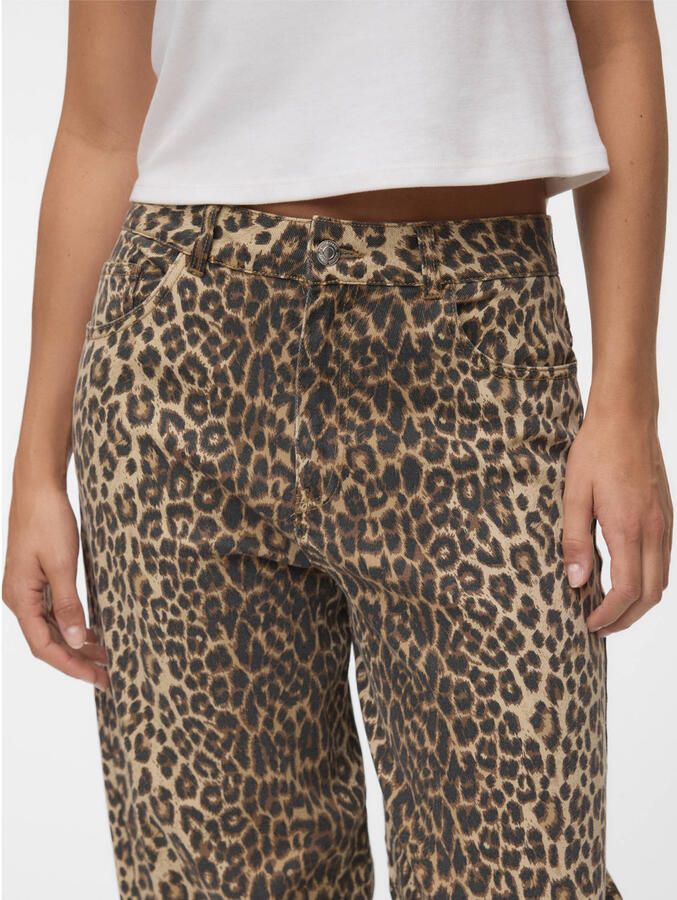 VERO MODA VMBILLIE high waist barrel jeans met panterprint bruin - Foto 2