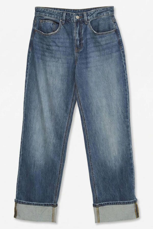 VERO MODA Vmcoline Mr Stra. Fold Up Dnm Jns Li3204 jeans donkerblauw