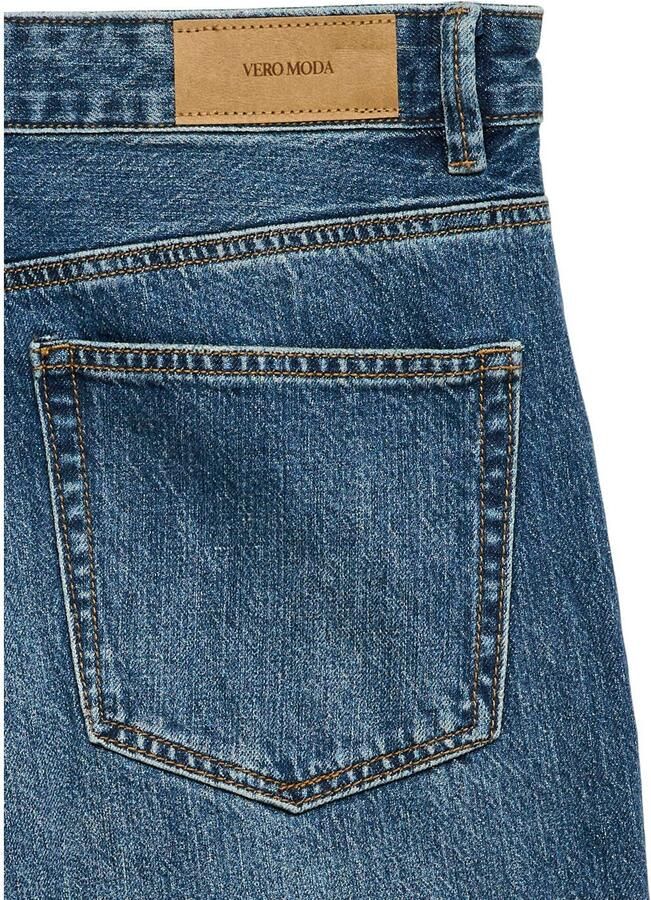 VERO MODA Vmcoline Mr Stra. Fold Up Dnm Jns Li3204 jeans donkerblauw - Foto 2