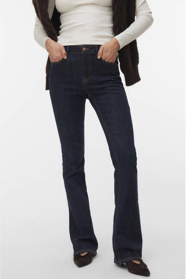 VERO MODA Vmflash Mr Flared Jeans Li3190 Noos flared jeans donkerblauw