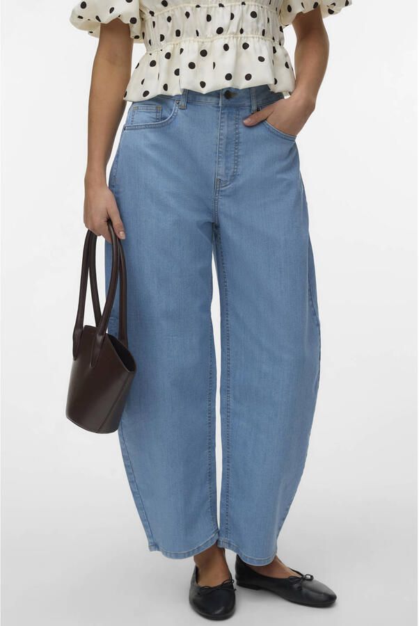 VERO MODA Vmlouisa Lbd Hw Denim Jeans Exp high waist barrel jeans light blue denim