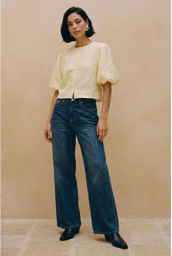 VERO MODA Vmolivia Stretch Hr Wide Jns Li3182 Noos wide leg jeans donkerblauw
