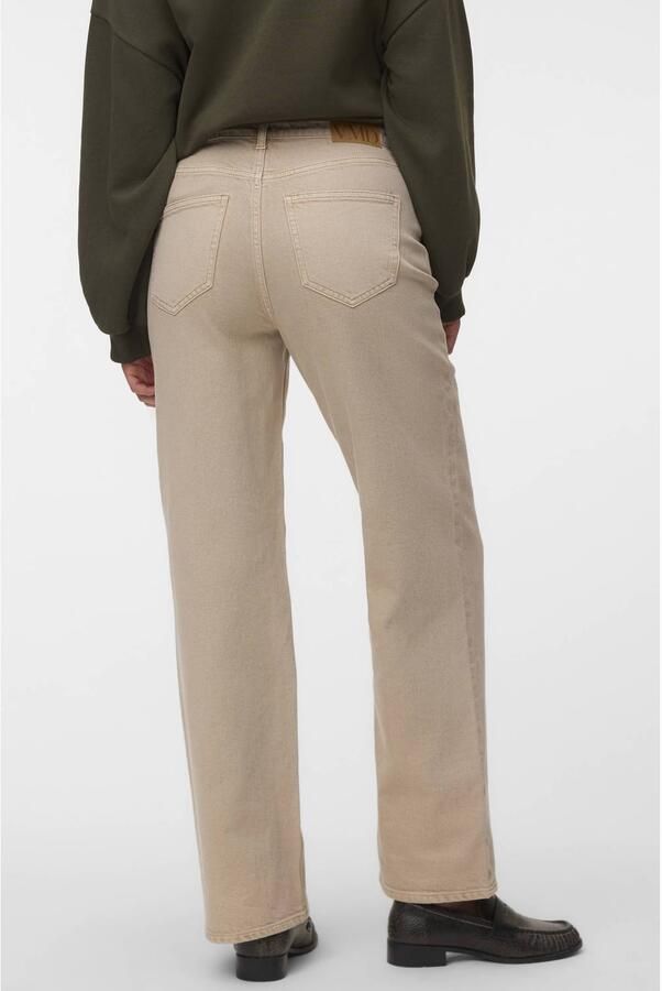 VERO MODA VMTESSA high waist wide leg jeans beige - Foto 2