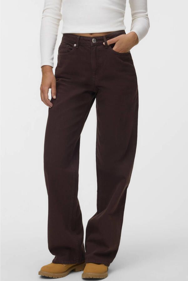 VERO MODA VMTESSA high waist wide leg jeans bruin - Foto 1
