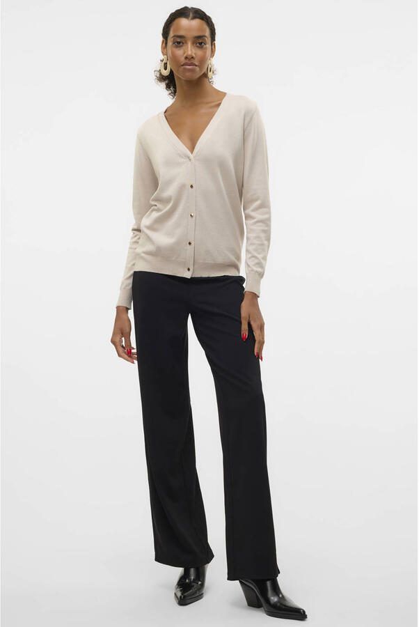 Vero Moda Regular fit wijde broek met elastische band model 'BERLIN' - Foto 3