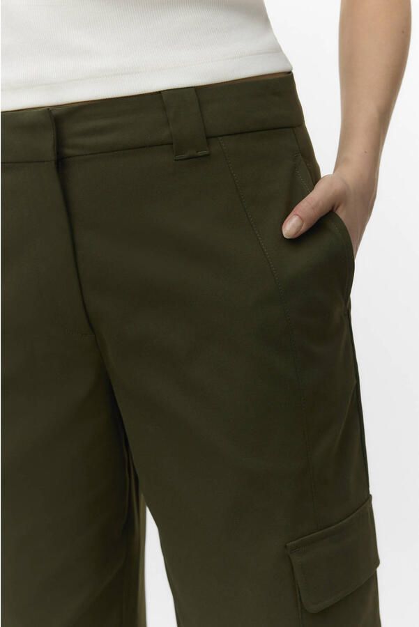 VERO MODA wide leg cargobroek donkergroen - Foto 3