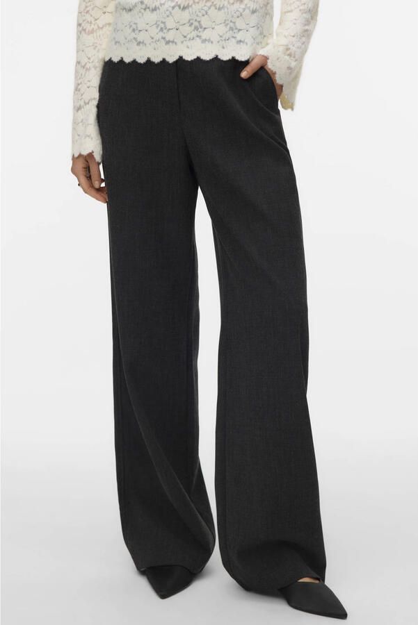 VERO MODA wide leg casual broek antraciet - Foto 2