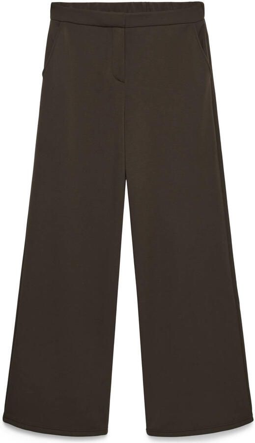 VERO MODA wide leg casual broek bruin