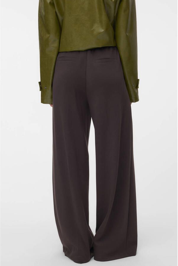 VERO MODA wide leg casual broek bruin - Foto 2