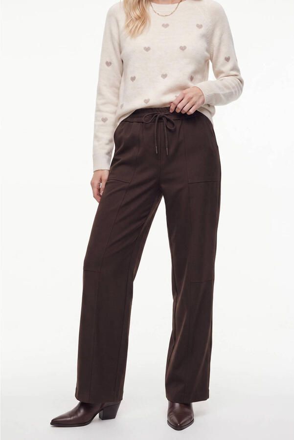 VERO MODA wide leg casual broek bruin - Foto 2