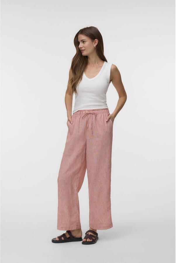 VERO MODA wide leg high waist casual broek terra - Foto 2