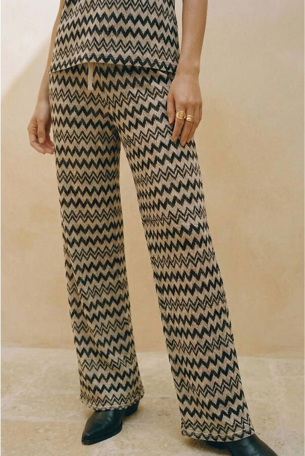 VERO MODA wide leg high waist casual broek zwart
