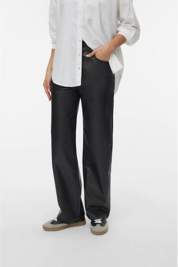 Vero Moda Imitatieleren broek VMTESSA HR WIDE PL PANTS NOOS - Foto 3