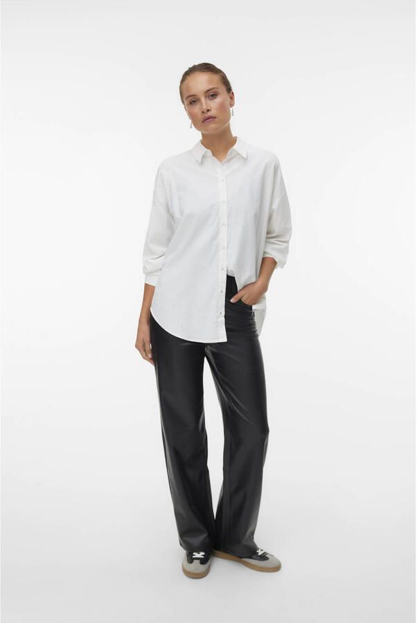 Vero Moda Imitatieleren broek VMTESSA HR WIDE PL PANTS NOOS