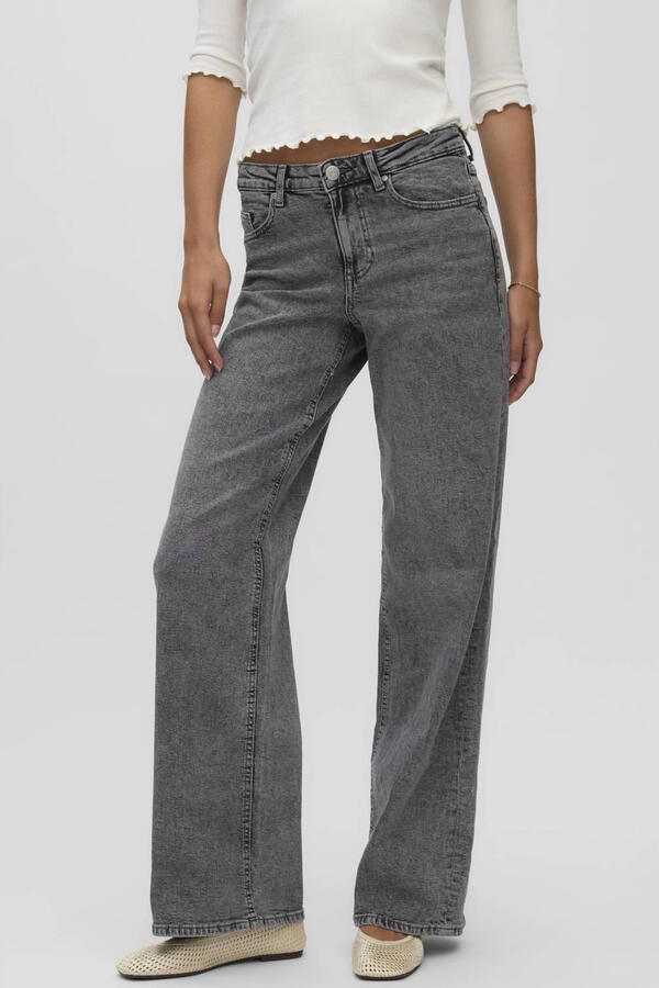 VERO MODA wide leg jeans grijs