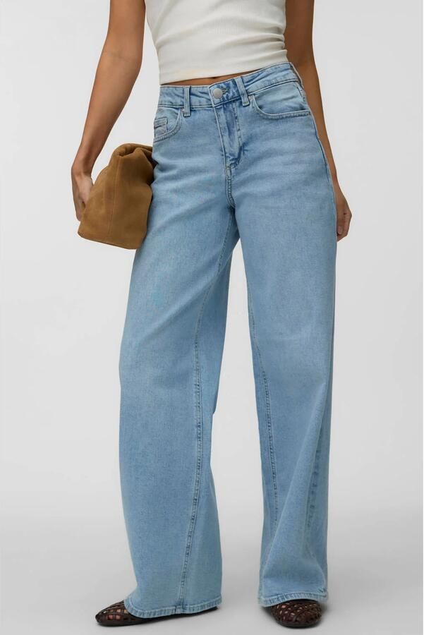 VERO MODA wide leg jeans light blue denim - Foto 3