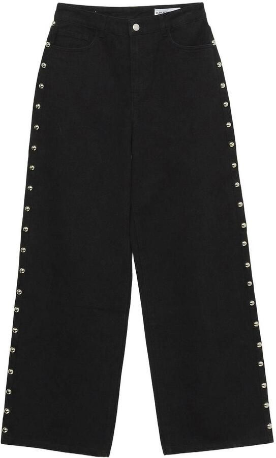 VERO MODA wide leg jeans met studs zwart