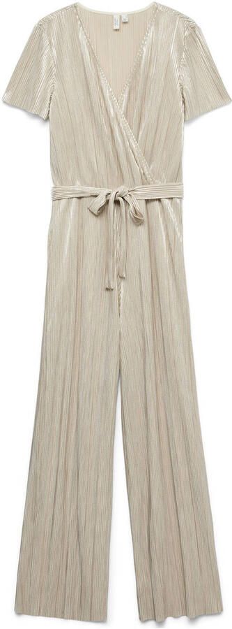VERO MODA wide leg jumpsuit zilver met lurex