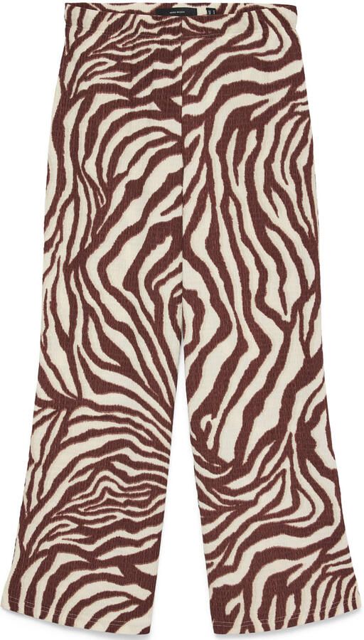 VERO MODA wide leg regular waist casual broek donkerrood - Foto 3