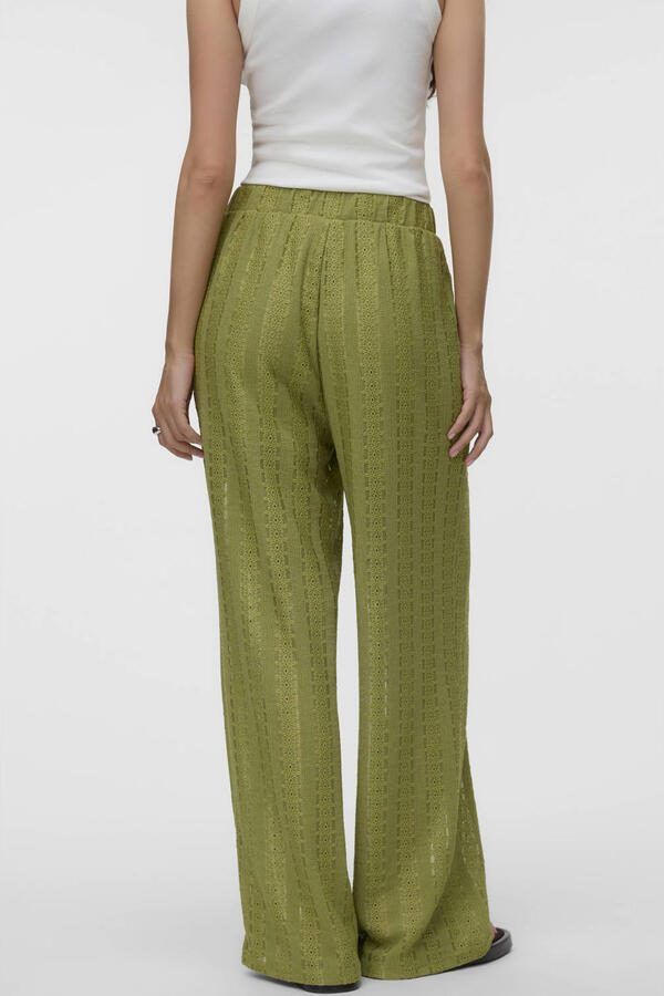 VERO MODA wide leg regular waist casual broek olijfgroen - Foto 2