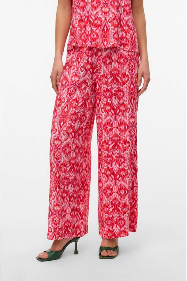 VERO MODA wide leg regular waist casual broek rood - Foto 2