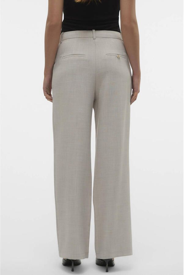 VERO MODA wide leg regular waist casual broek taupe - Foto 2