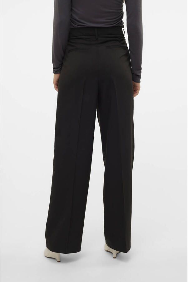 Vero Moda Loose fit stoffen broek met bandplooien model 'NILA'