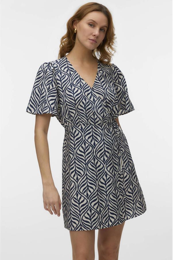 VERO MODA wikkel- overslagjurk donkerblauw