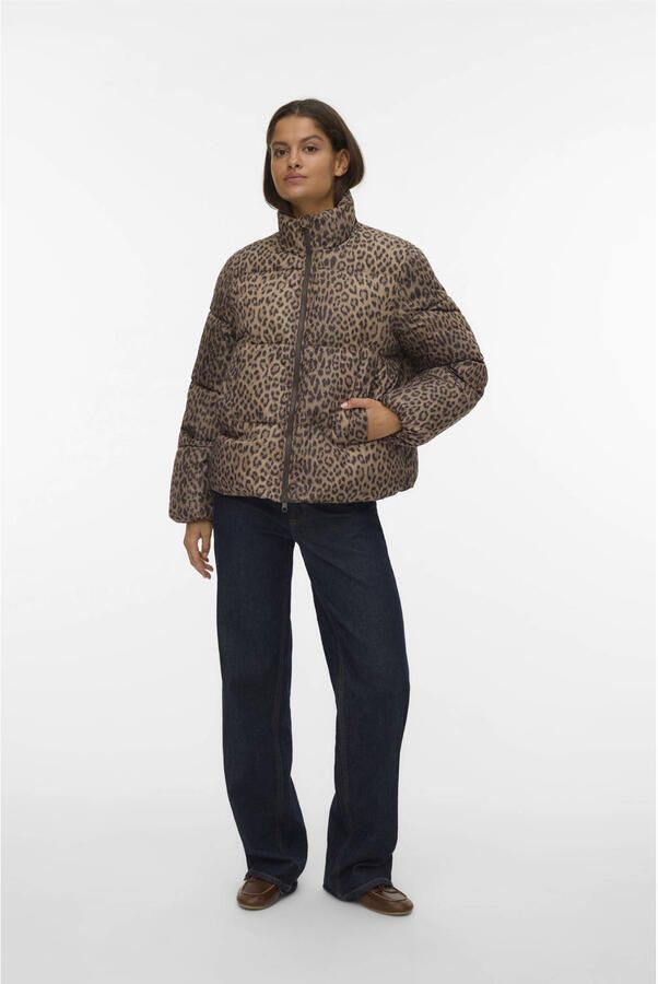 Vero Moda Regular fit gewatteerd jack met all-over motief model 'PARDA'
